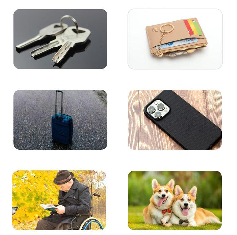 4Pcs USB Rechargable Bluetooth Smart GPS Tracker Key Finder Anti Lost Alarm