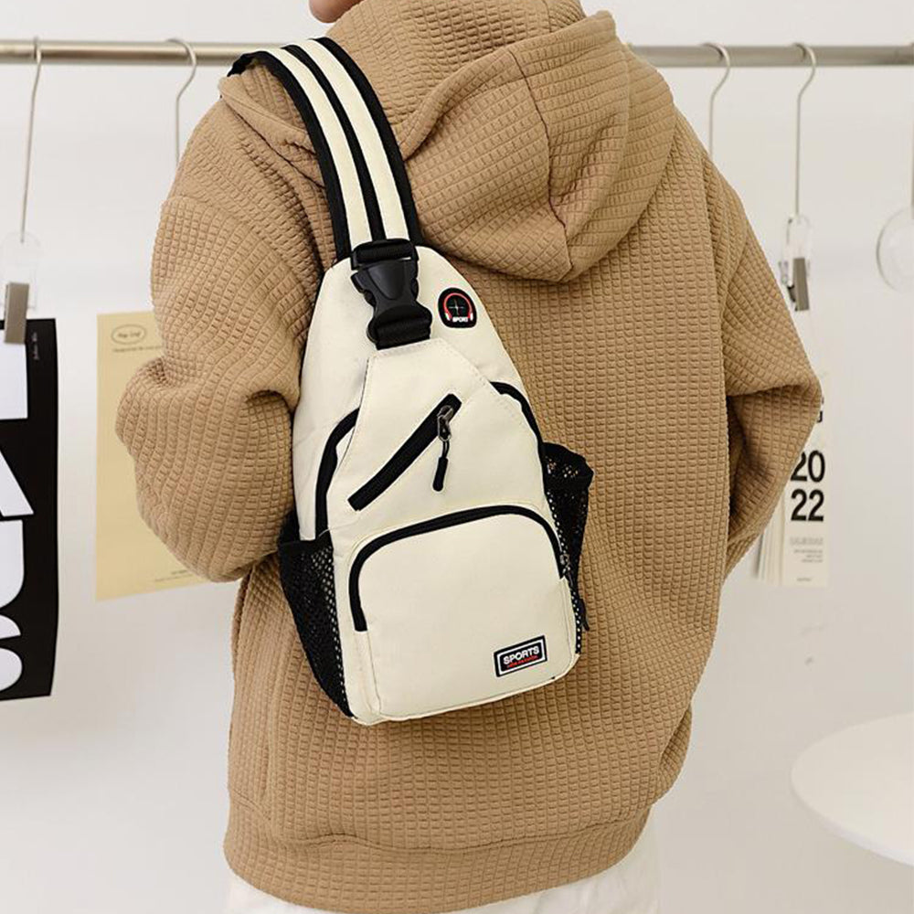 Outdoor Travel Shoulder Sling Chest Pack Backpack White