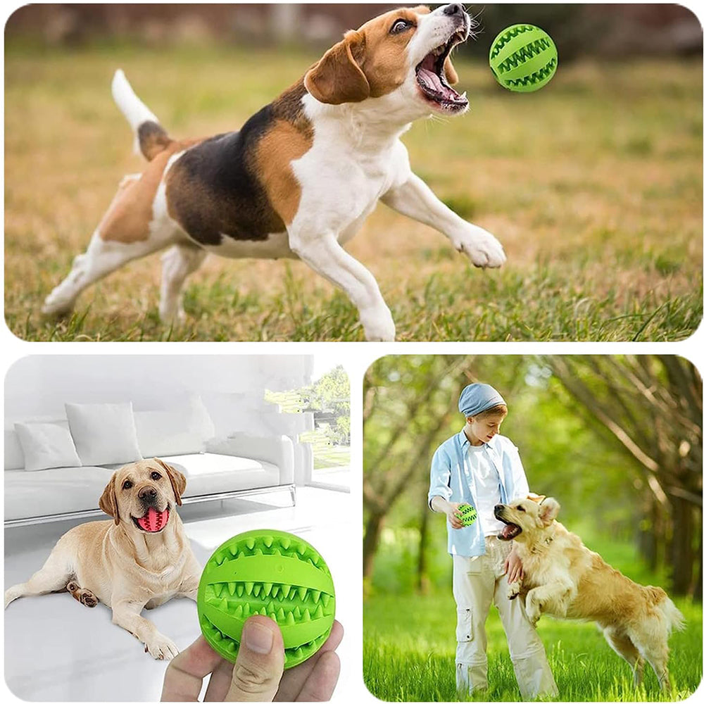 3Pcs Puppy Dog Chew Ball Toy Rubber Dental Clean Teeth Healthy Treat Gum Bite L