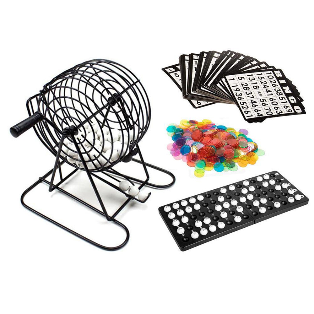 Metal Bingo Game Machine Family Bingo Game Set with Bingo Cards