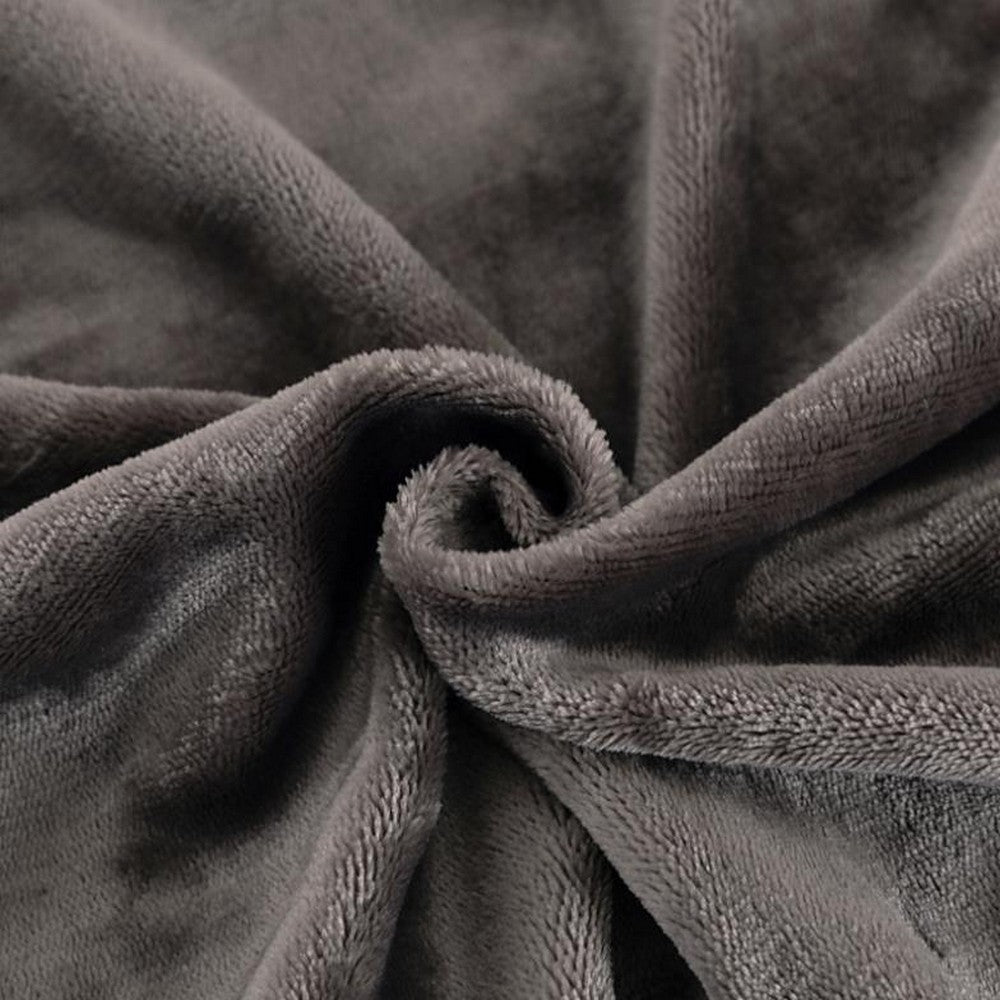 200x230cm Faux Sherpa Lambswool Throw Blanket Reversible Plush Blanket Grey