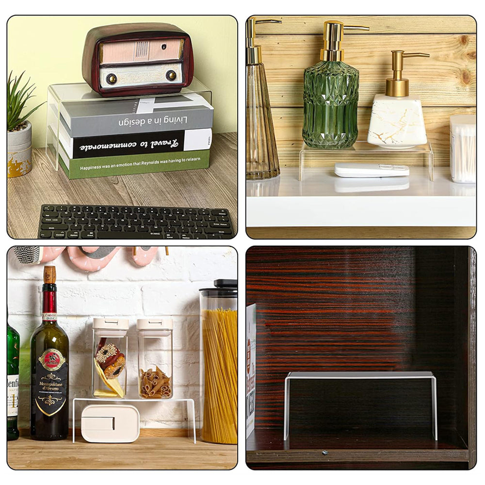 10Pcs U Shape Clear Acrylic Display Holder Riser Jewelry Bridge Cosmetics Rack