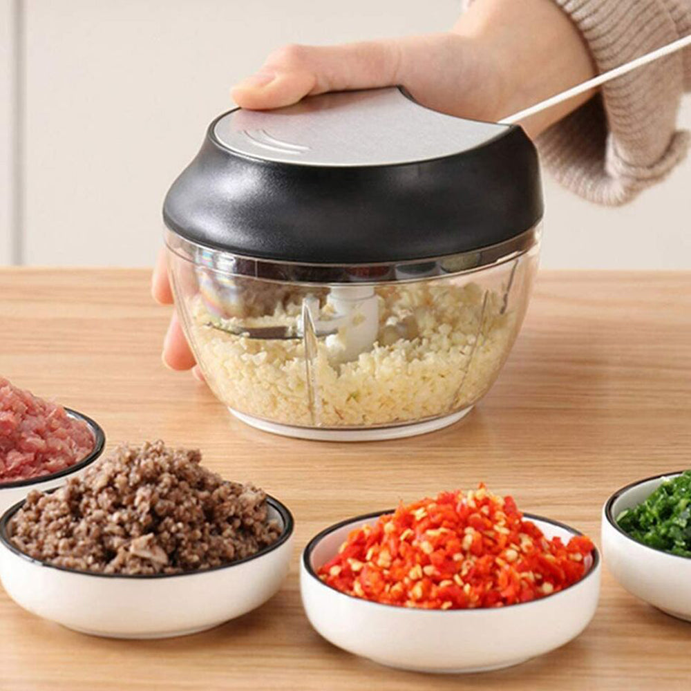 Pull String Manual Vegetable Fruit Onion Nut Chopper Mincer Mixer Slicer Dicer