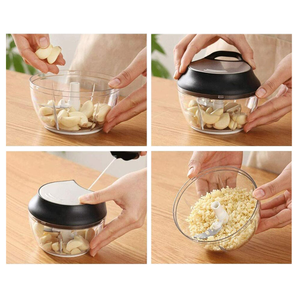 Pull String Manual Vegetable Fruit Onion Nut Chopper Mincer Mixer Slicer Dicer