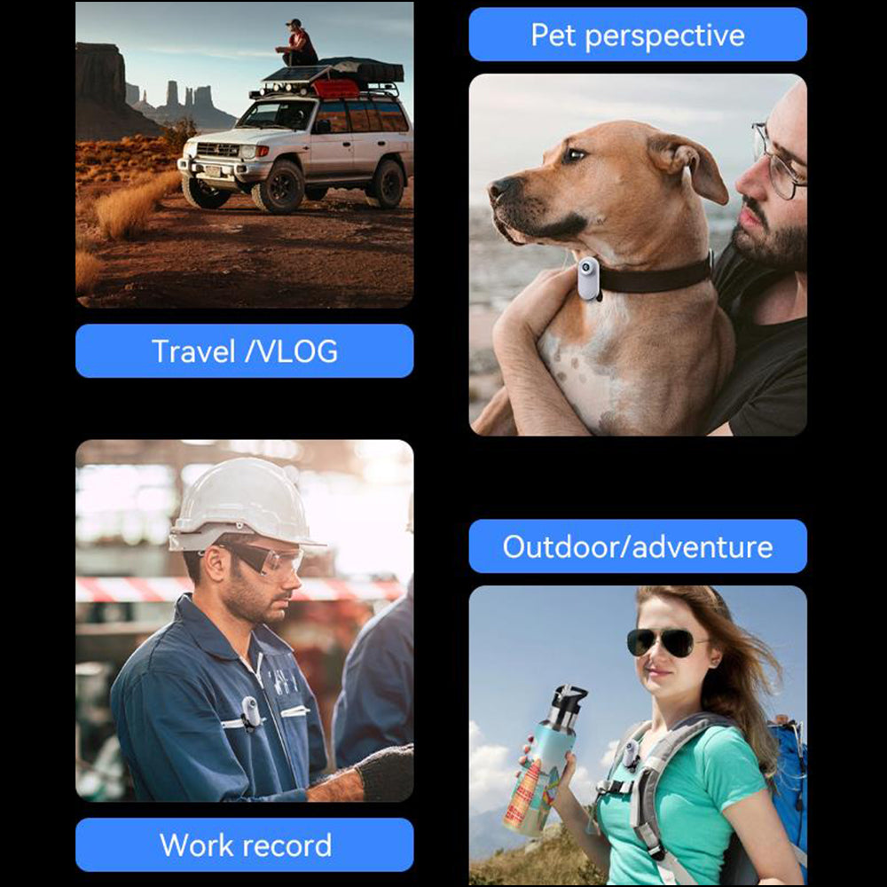 2Pcs Dog Tracker Collar Pet Sport Action Camera Collar with Video Record