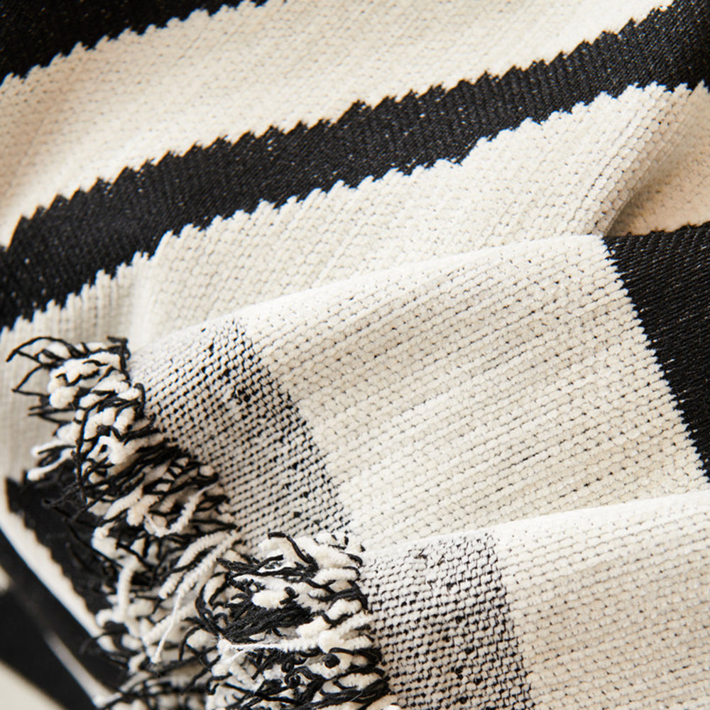 180x340cm Boho Sofa Throw Blanket Geometry Couch Cover Sofa Slipcover Black