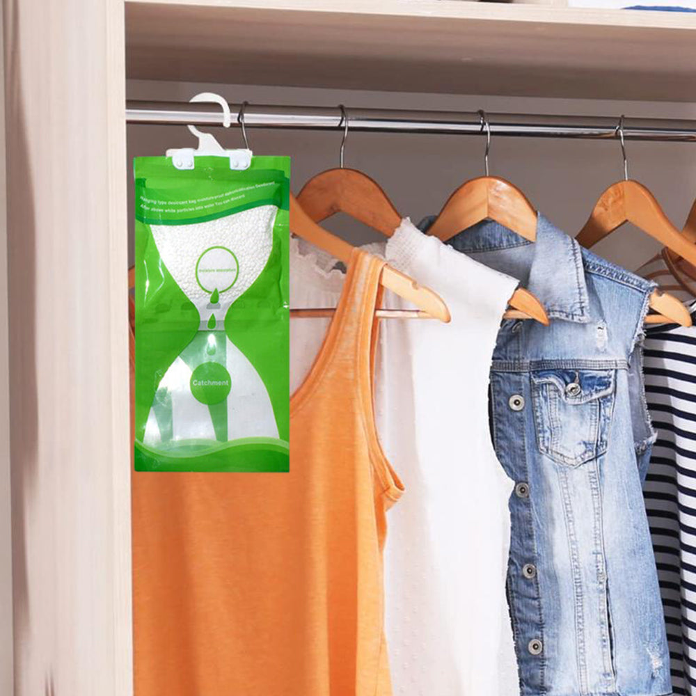 5Pcs Dehumidifier Bag Moisture Absorber Hanging Wardrobe Drying Anti-mold Agent
