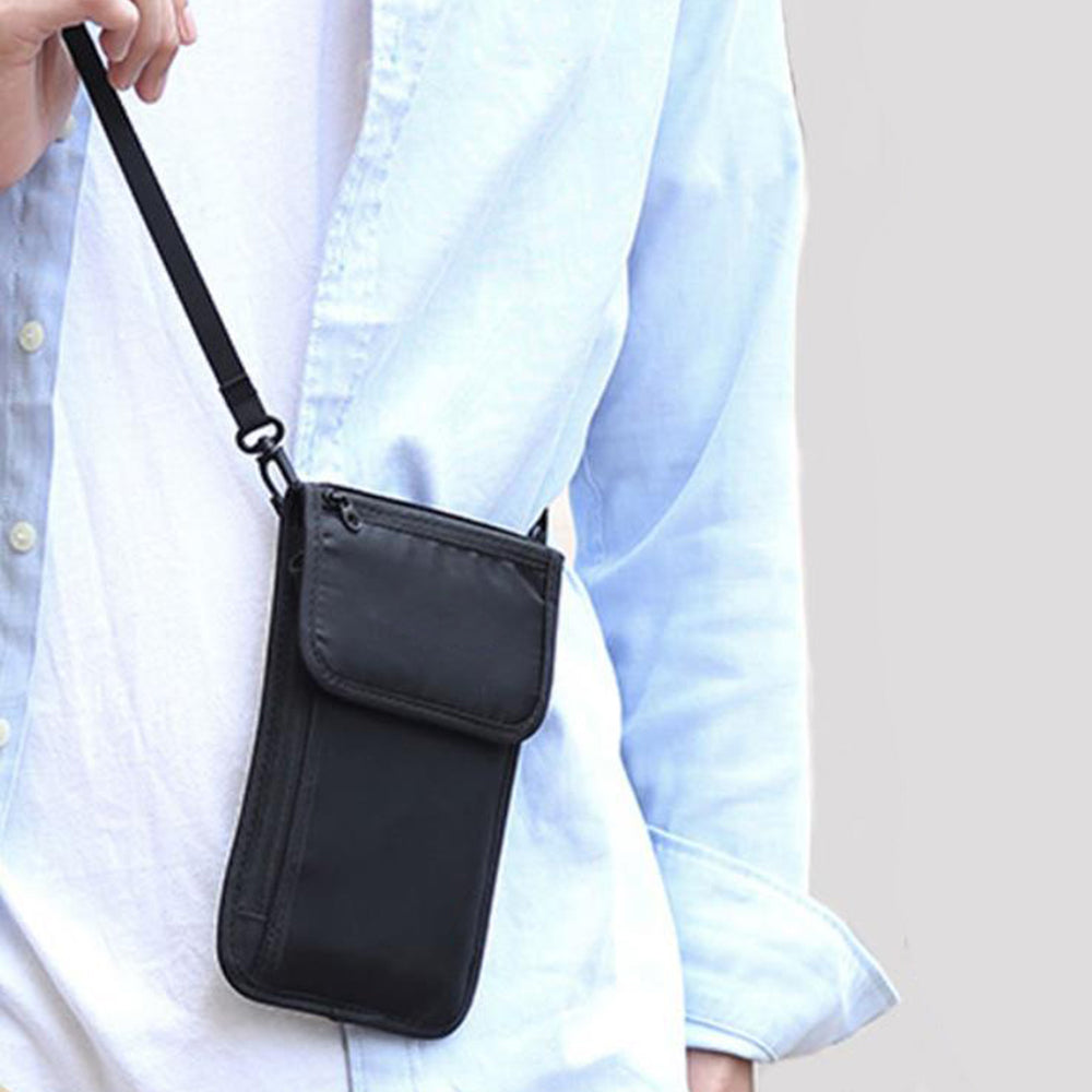 RFID Blocking Travel Neck Stash Anti-Theft Security Wallet Pouch Passport Holder