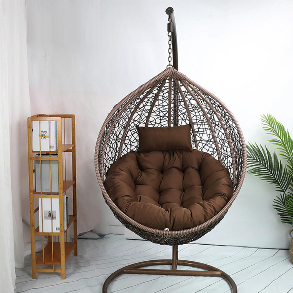 120cm Hanging Egg Chair Cushion Outdoor Hanging Backet Seat Cushion Pad Coffee