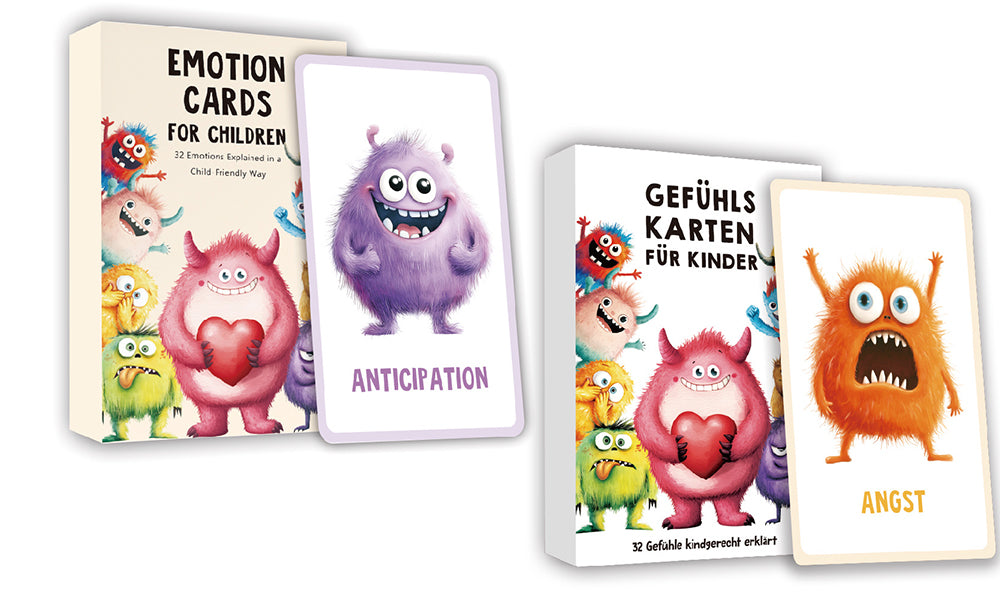 32Pcs Cute Monster Emotions Cards for Kids Social Skills Development