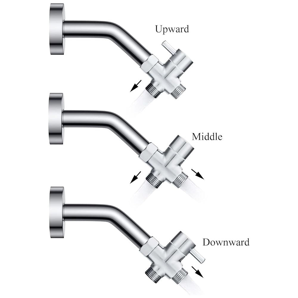 2Pcs 3-Way G1/2 Shower Head Diverter T-adapter