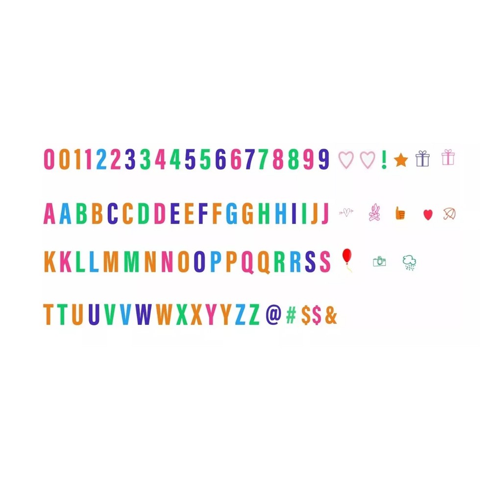 LED Cinema Light Box USB Powered Light Up Letter Board with 96 Letters - Black