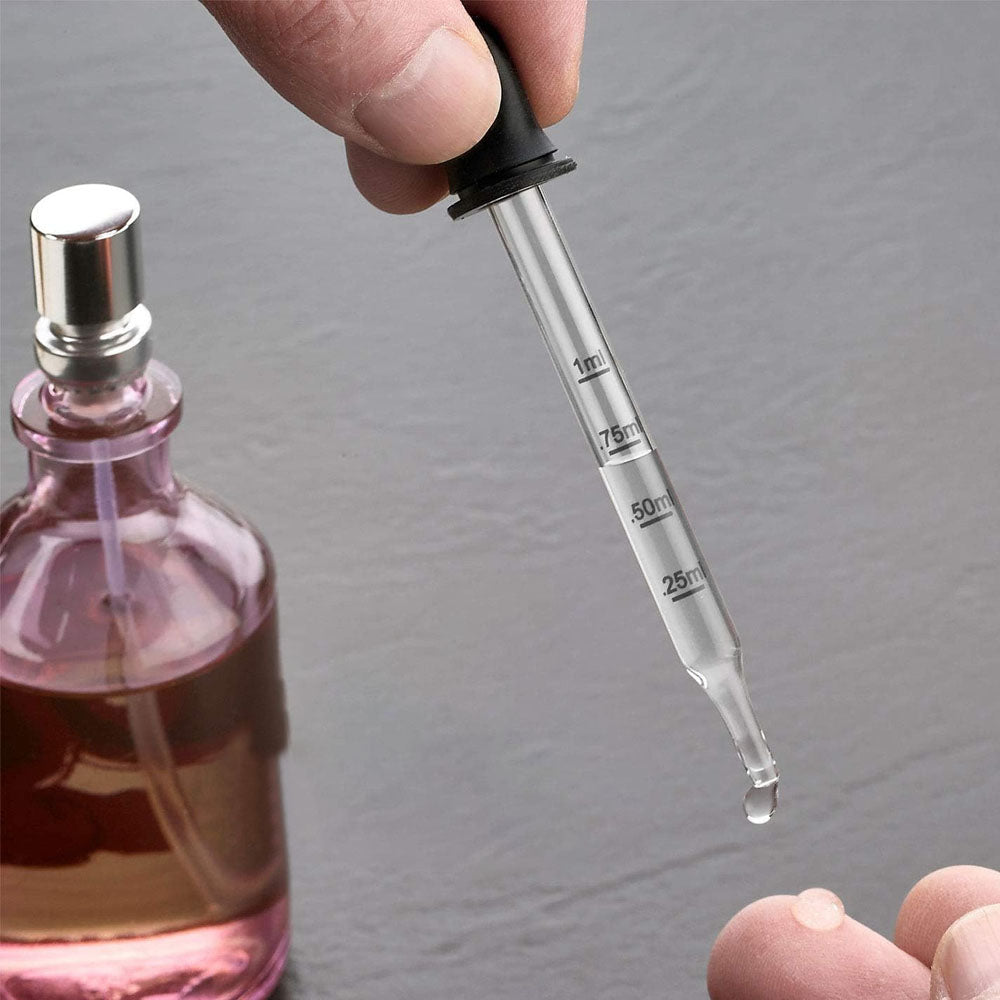 10Pcs 1ML Calibrated Medicine Droppers Glass Dropper Liquid Pipette