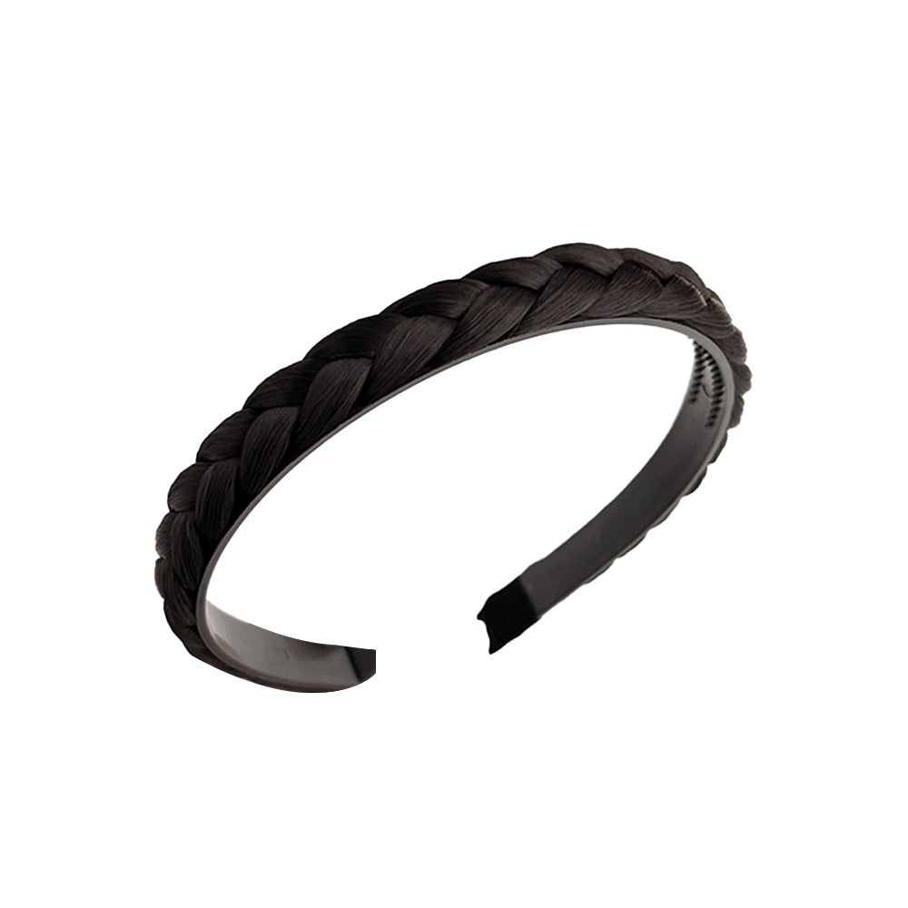 2Pcs Braided Hair Band Hair Plaited Headband Hair Accessories - Black