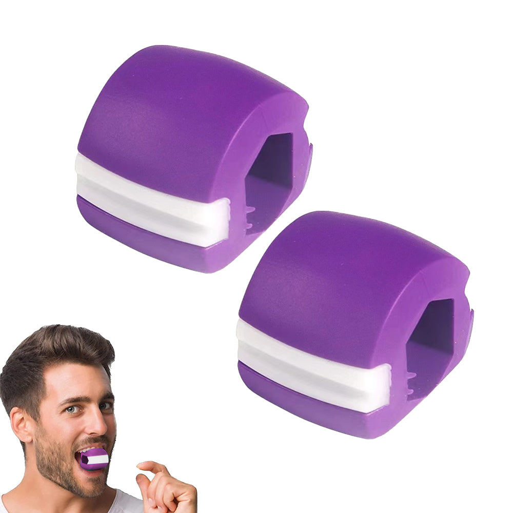 2Pcs Jawline Exerciser Facial Muscle Trainer Neck Face Toning Tool - Purple