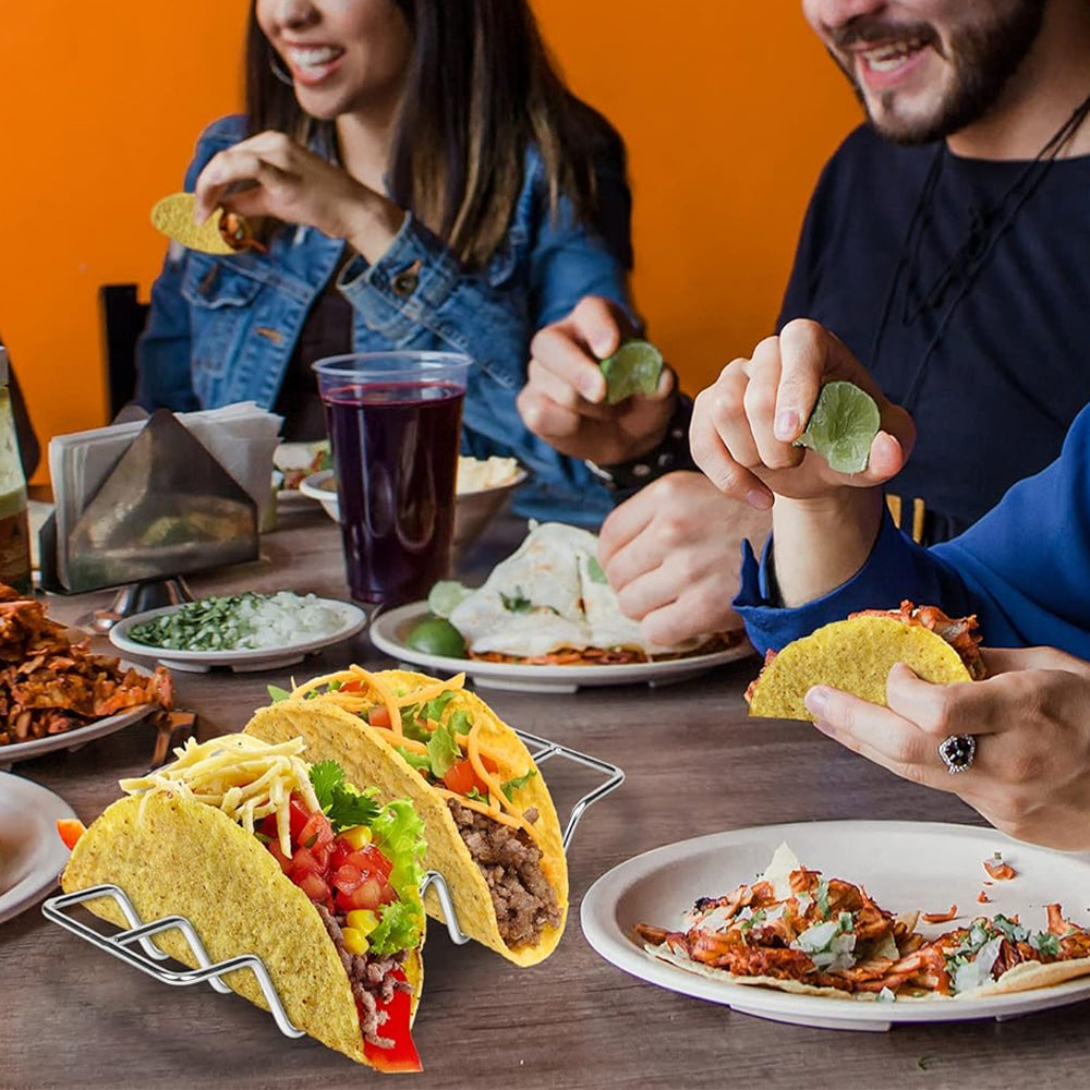 Stainless Steel Taco Shell Holder Stand Taco Tray Plates for Taco Bar