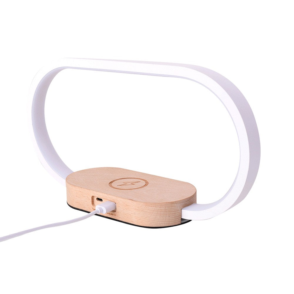 Touch Control Bedside Lamp LED Desk Lamp with Wireless Qi Fast Charger and Clock