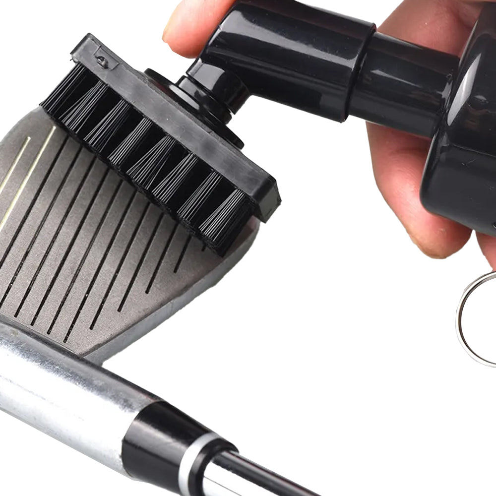 2X Golf Club Cleaning Brush Groove Cleaner with Squeeze Bottles Black