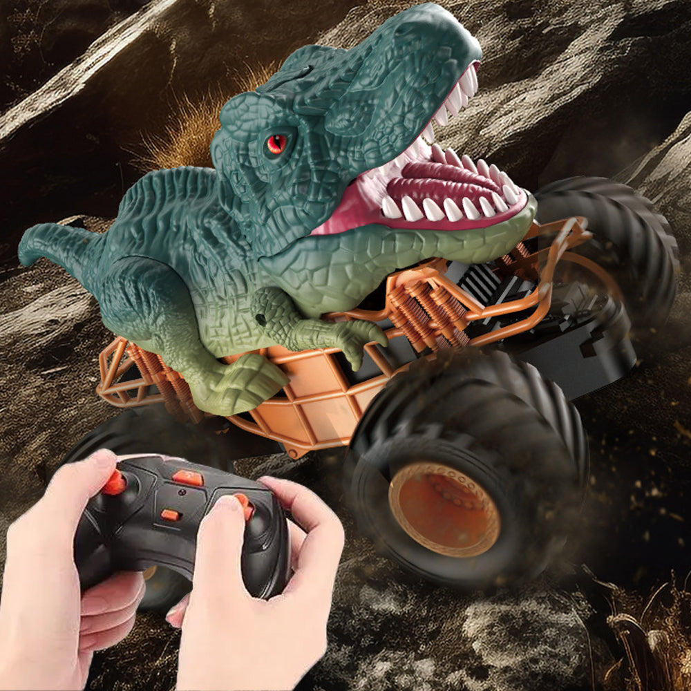 2.4GHz Dinosaur Toys RC Off Road Car with Spray Mist Green