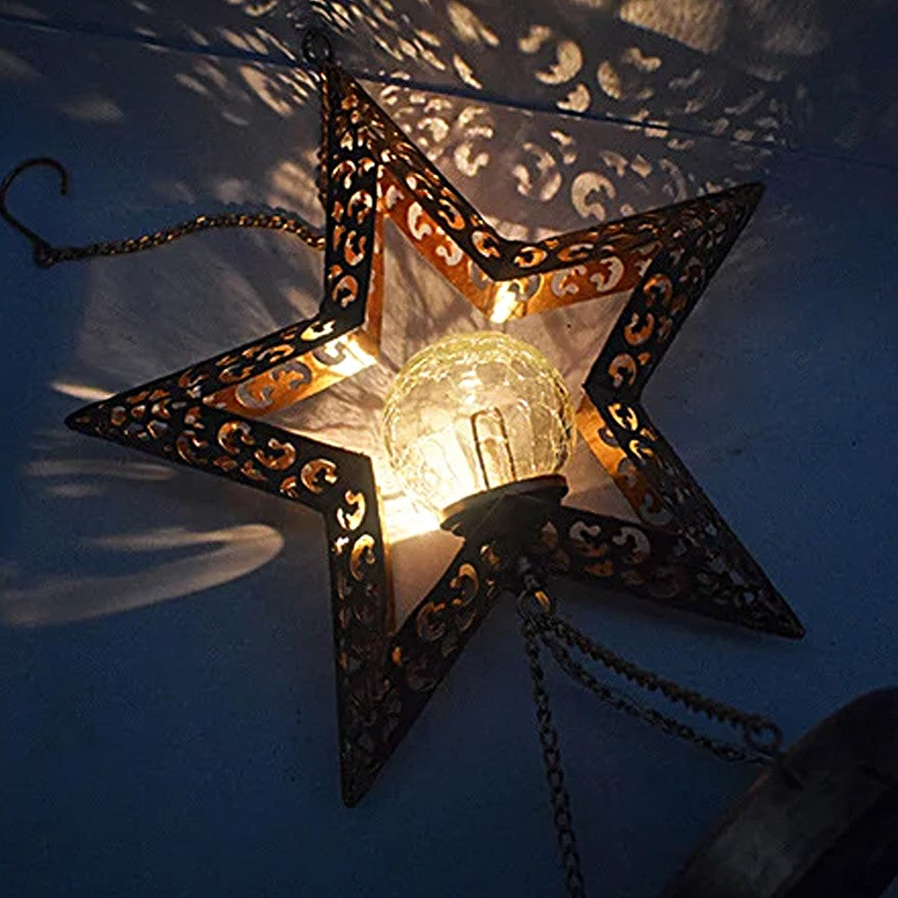 LED Solar Wind Chimes Light Outdoor Metal Wind Chime Decor - Star Style