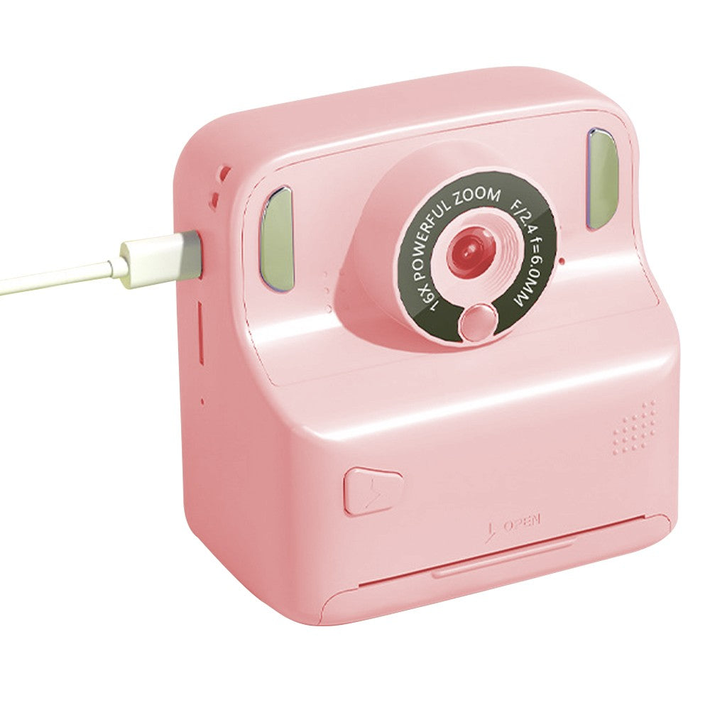 Kids Instant Print Camera with Memory Card and 5 Rolls of Print Paper - Pink