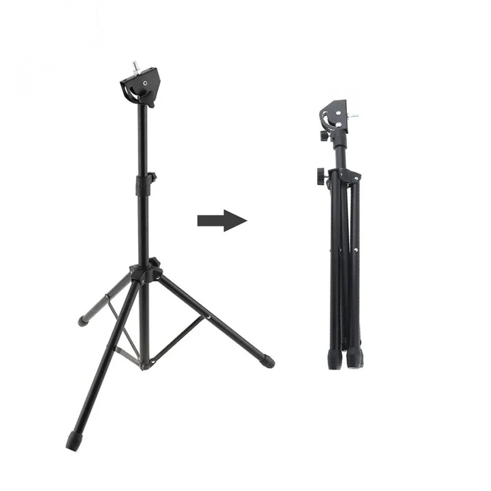 20cm Drum Practice Pad Rubber Dumb Drum with Drum Stand for Beginner - Black