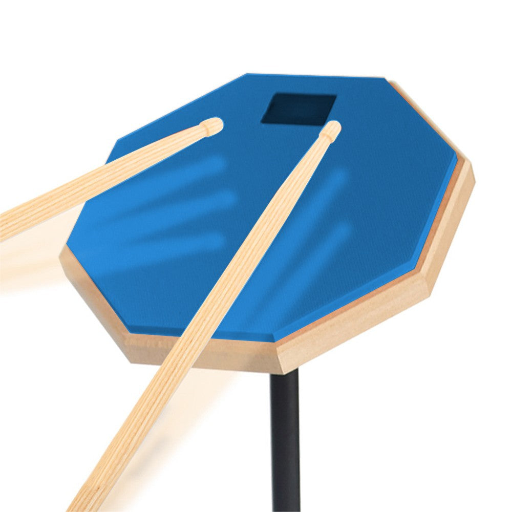 20cm Drum Practice Pad Rubber Dumb Drum with Drum Stand for Beginner - Blue