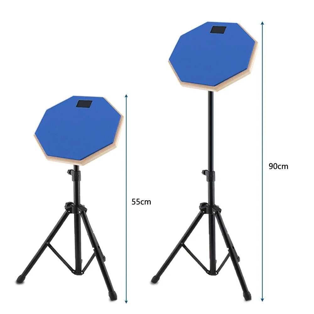20cm Drum Practice Pad Rubber Dumb Drum with Drum Stand for Beginner - Blue