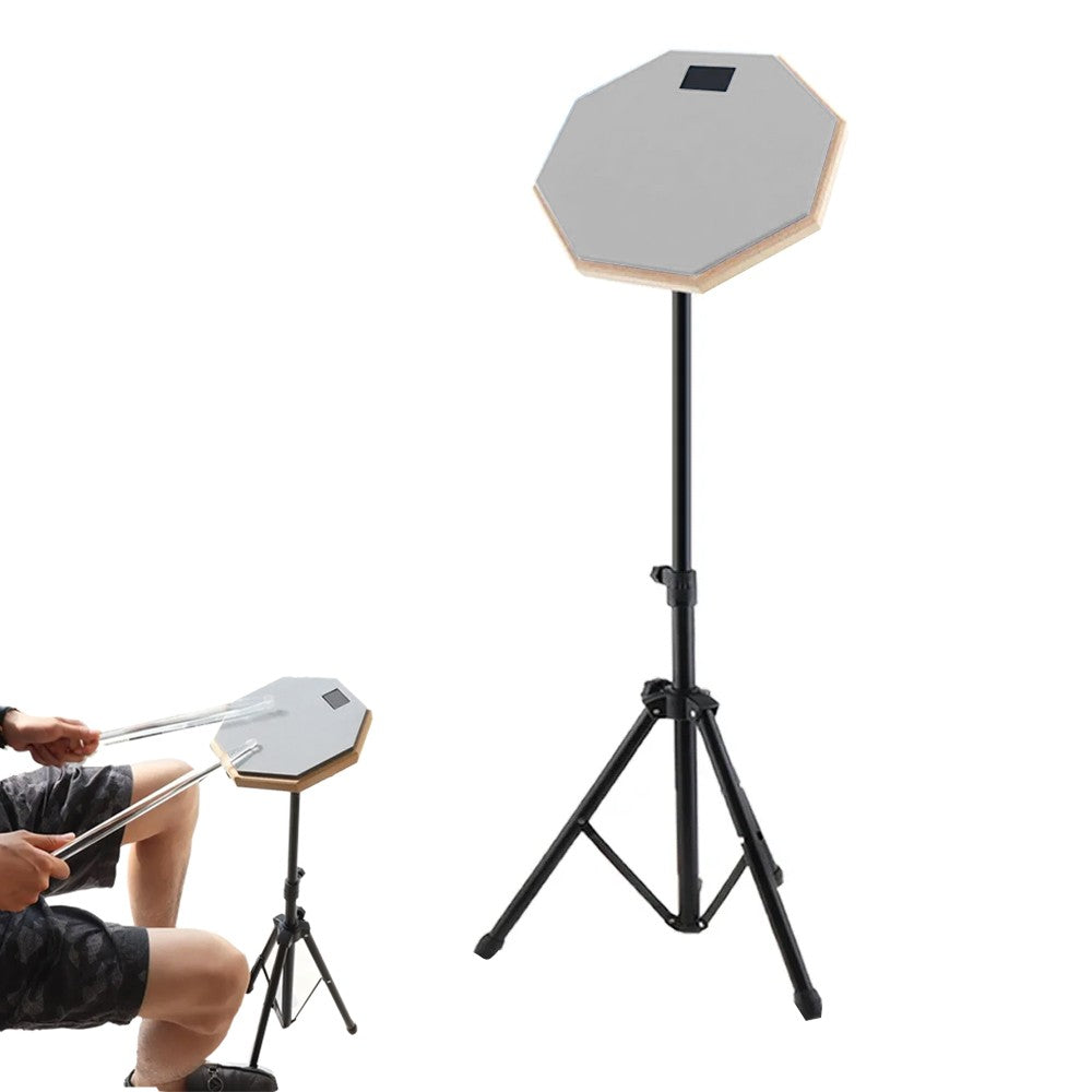 20cm Drum Practice Pad Rubber Dumb Drum with Drum Stand for Beginner - Grey