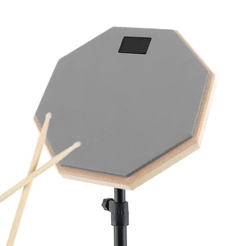 20cm Drum Practice Pad Rubber Dumb Drum with Drum Stand for Beginner - Grey
