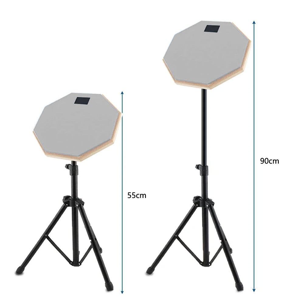 20cm Drum Practice Pad Rubber Dumb Drum with Drum Stand for Beginner - Grey