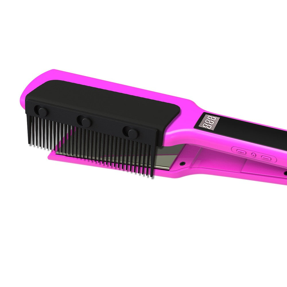 Removable Clip-On Flat Iron Comb Attachment - Black