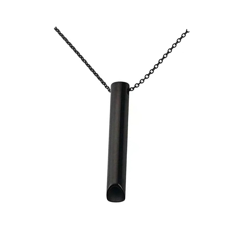 2Pcs Mindful Breathing Necklace Anxiety Stress Relief Tool - Rose Gold+Black