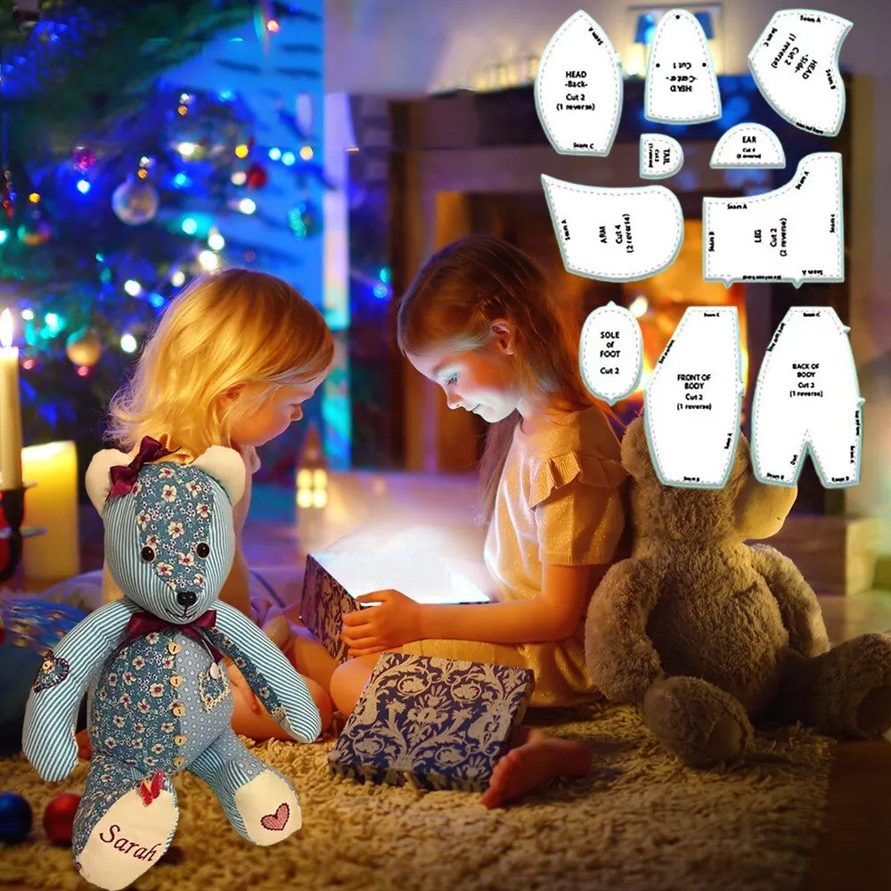 10-Piece Memory Bear Template Cutting Ruler Set Beginners Sewing Template - M