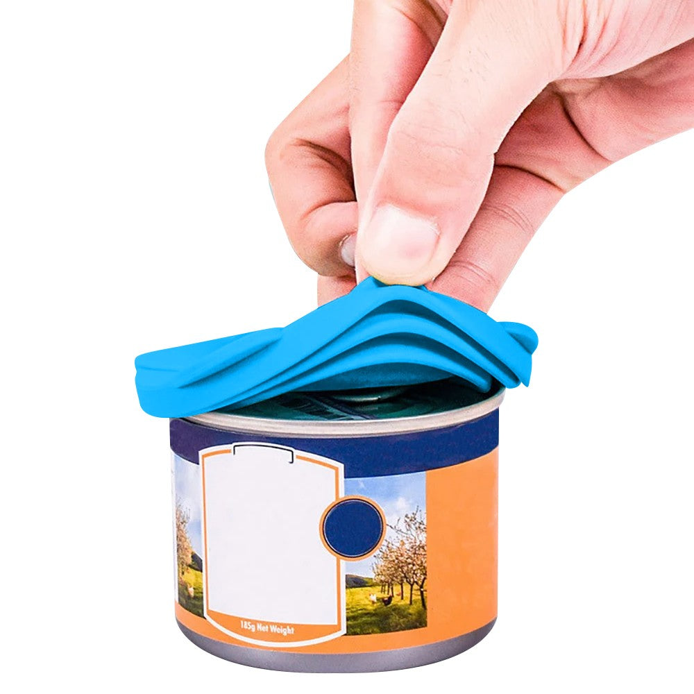 Silicone Pet Lick Mat Dog and Cat Slow Feeder with Spoon and Can Lid - Blue