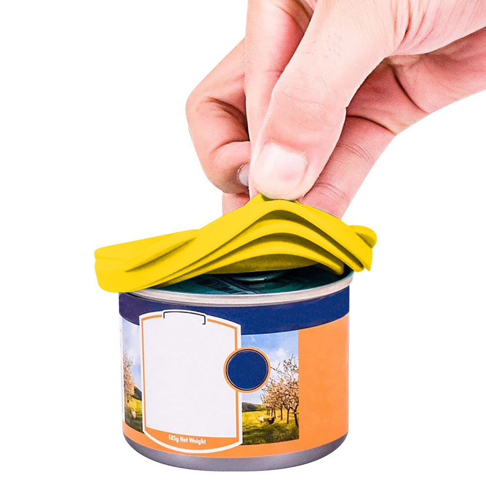 Silicone Pet Lick Mat Dog and Cat Slow Feeder with Spoon and Can Lid - Yellow