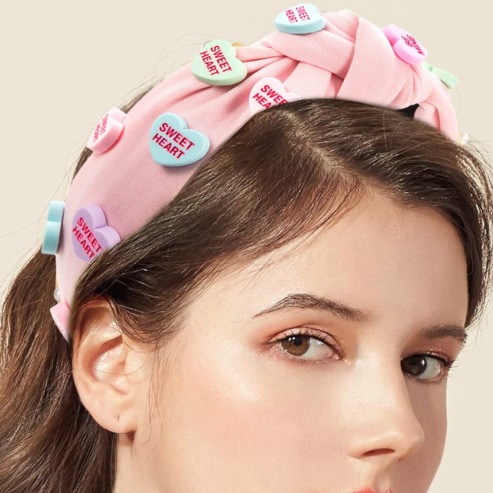 Knotted Headband Wide Top Knot Headband Hair Accessories - Pink