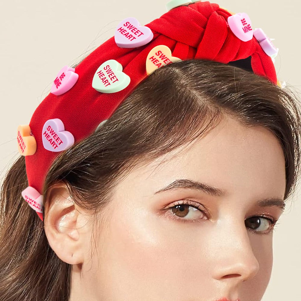 Knotted Headband Wide Top Knot Headband Hair Accessories - Red