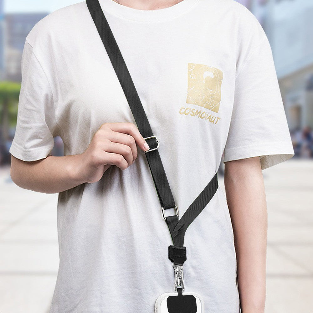 Universal Mobile Phone Anti-lost Lanyard Adjustable Hanging Neck Strap - Black