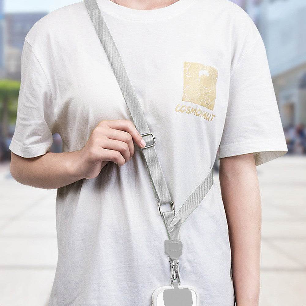 Universal Mobile Phone Anti-lost Lanyard Adjustable Hanging Neck Strap - Grey