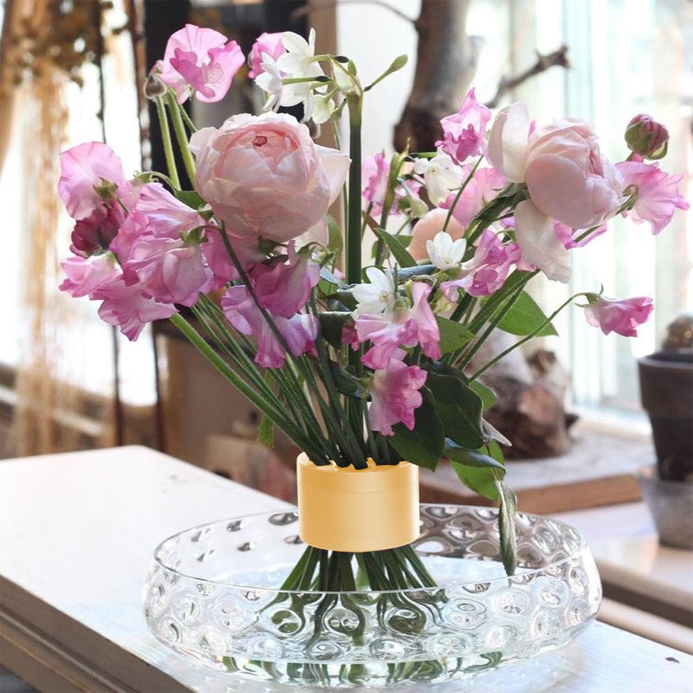 Spiral Ikebana Stem Holder for Vases DIY Flower Arrangement Holder - Yellow - L