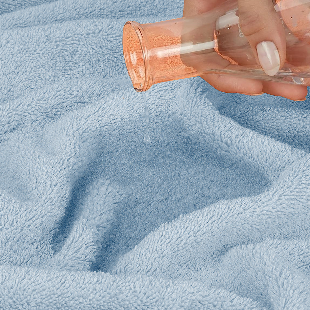 6-Piece Set Pure Cotton Soft Absorbent Bath Towels for Bathroom Blue