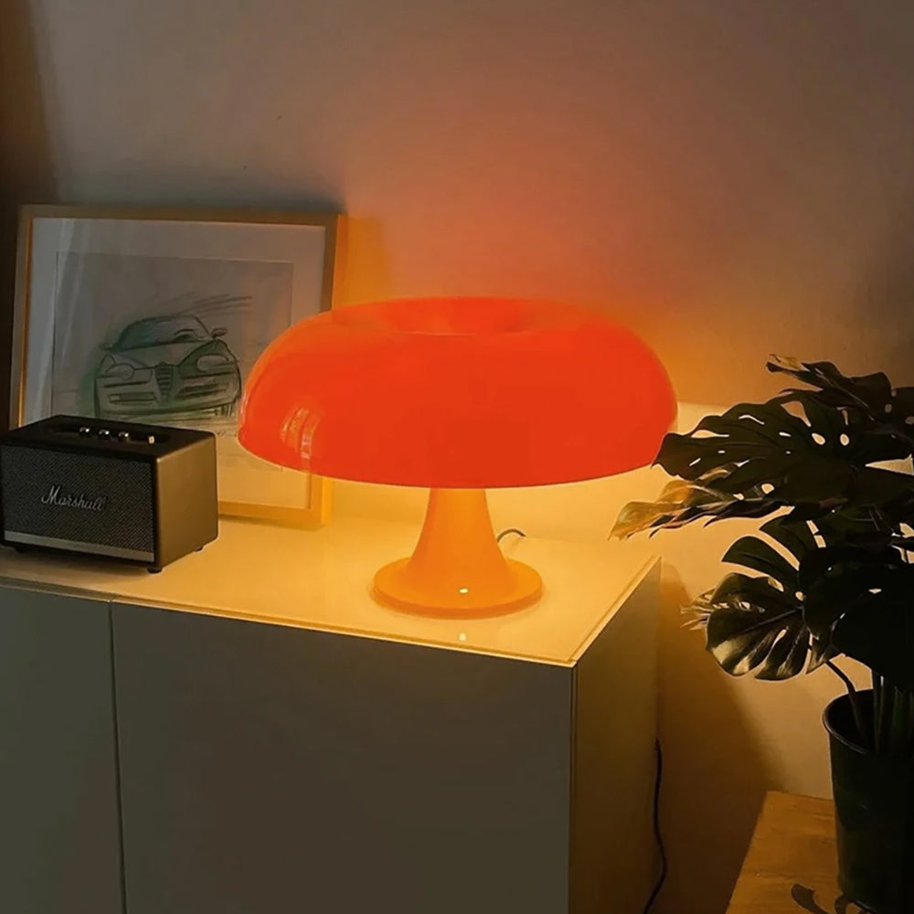 LED Dimmable Mushroom Table Lamp with 3 Lighting Modes for Bedroom Orange