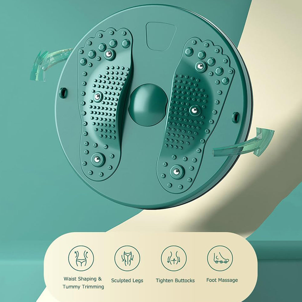 Twist Waist Board Foot Sole Massage Disc with Drawstrings Green