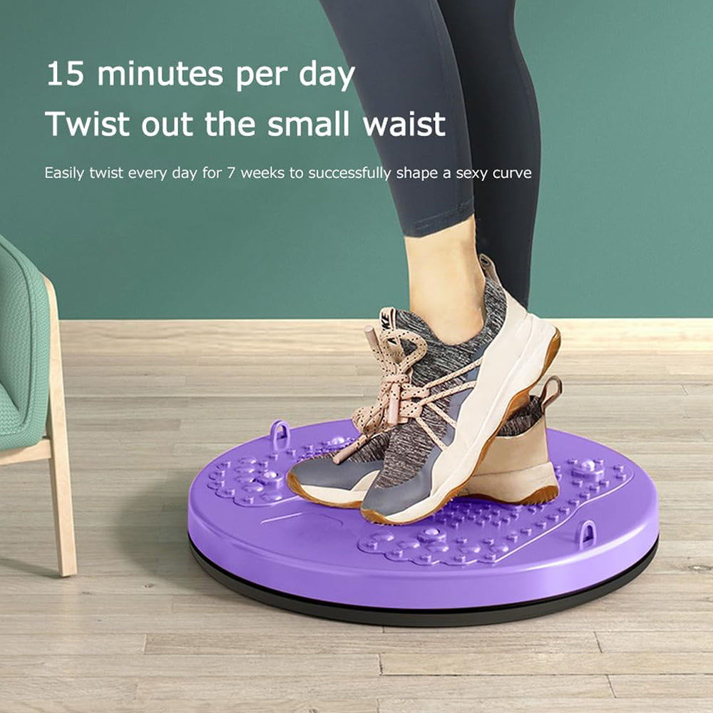 Twist Waist Board Foot Sole Massage Disc with Drawstrings Purple