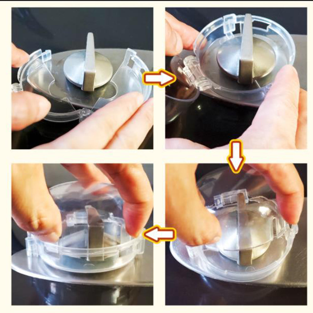 4Pcs Gas Stove Oven Knob Cover Padlock Protector