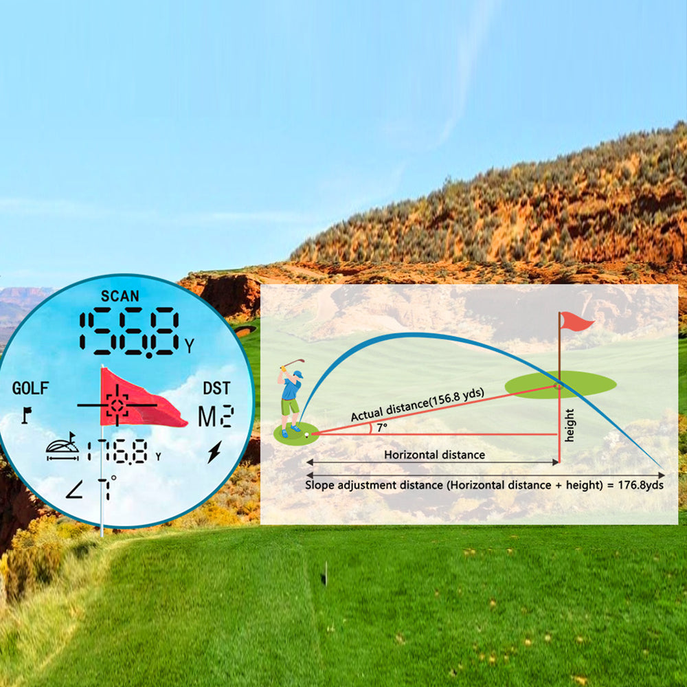 1200Yard Golf Rangefinder with Slope Compensation Flag Lock Vibration Magnetic