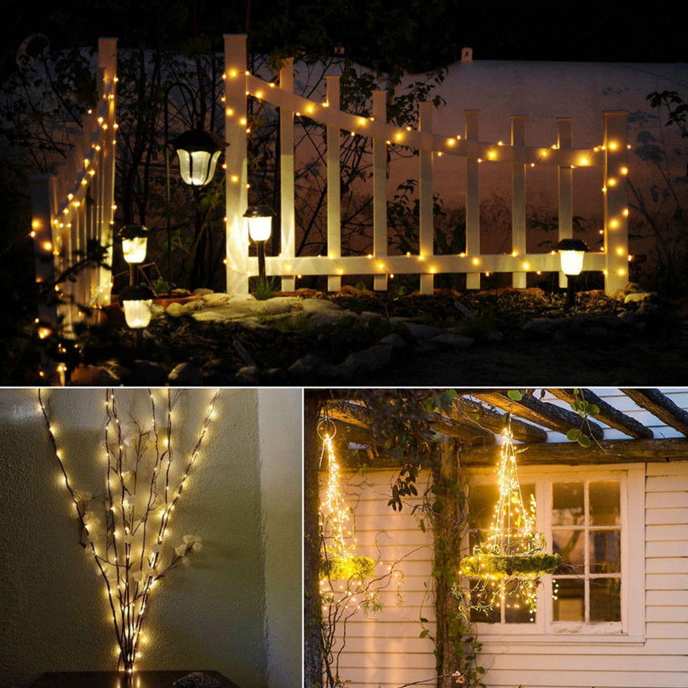 200LED Garden Outdoor Solar Powered Fairy Starry String Light Warm Light