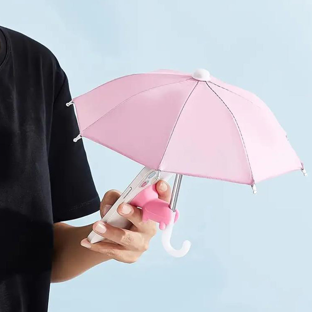 2Pcs Phone Umbrella Stand with Suction Cup Adjustable Piggy Sun Shade Pink