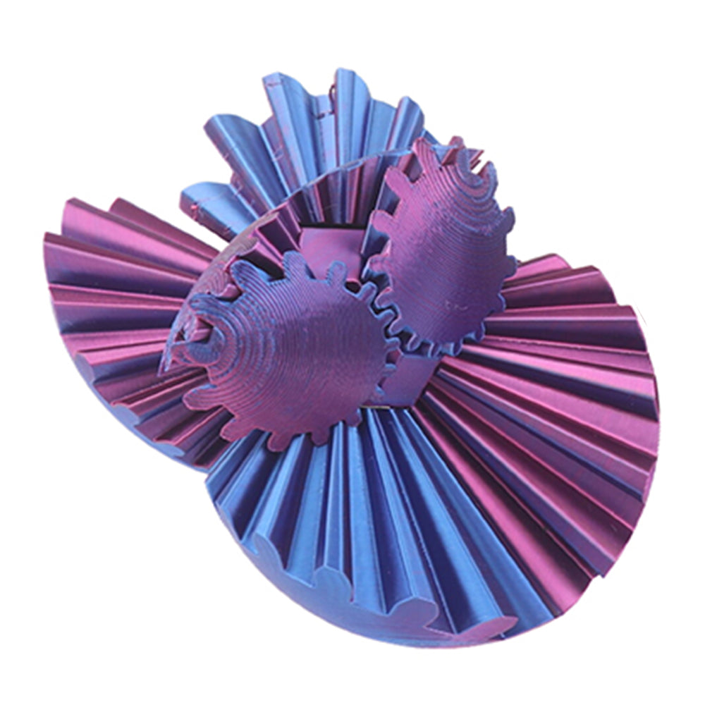 3D Printed Gear Ball Spinner Sphere Cube Stress Relief Fidget Toy Gradient Red